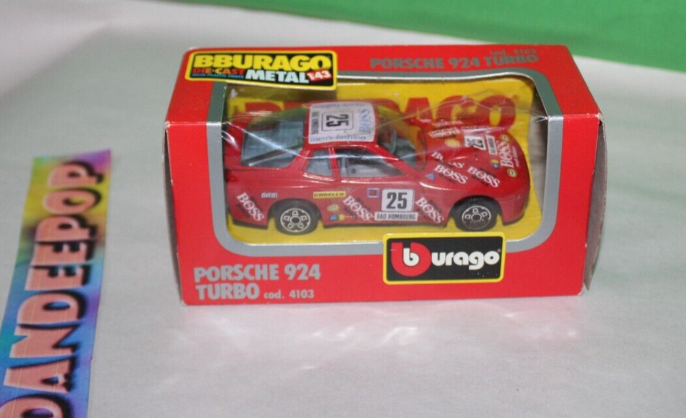 Bburago Die Cast Metal Porsche 924 Turbo Red Toy Car 143 In Box